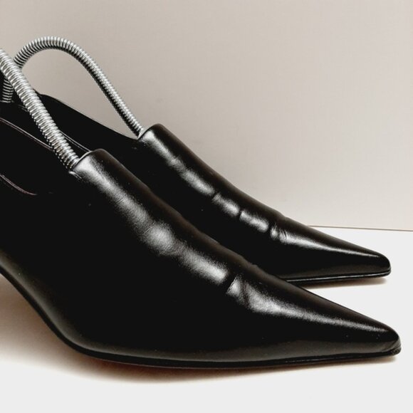 Couture DONALD J PLINER Roxie Black Pumps Leather Heels Shooties Sz 8 N - Picture 3 of 16